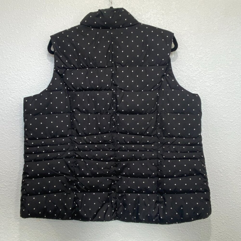 Charter Club Quilted Puffer Vest Polka Dot Pattern Lightweight Black XL - Picture 4 of 7